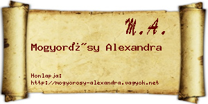 Mogyorósy Alexandra névjegykártya